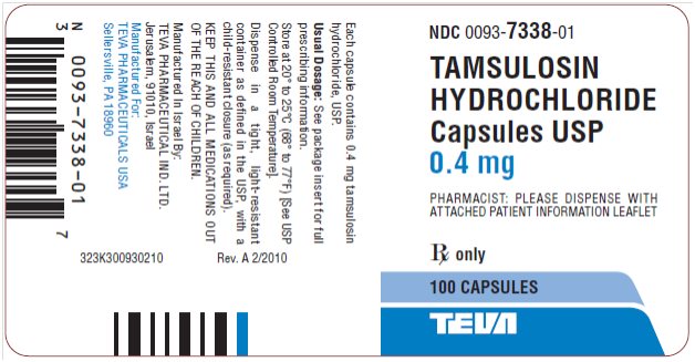 Tamsulosin Hydrochloride Capsules USP 0.4 mg, 100s Label