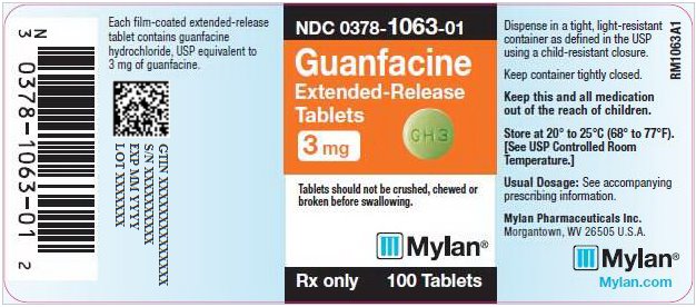 Guanfacine Extended-Release Tablets 3 mg Bottle Label