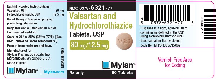Valsartan and Hydrochlorothiazide Tablets 80 mg/12.5 mg Bottle Label