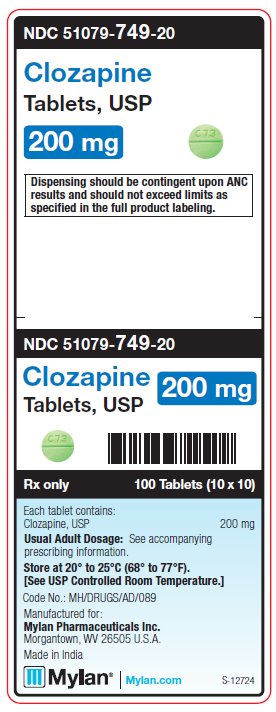 Clozapine 200 mg Tablets Unit Carton Label
