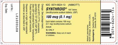 Synthroid 100 mcg Label