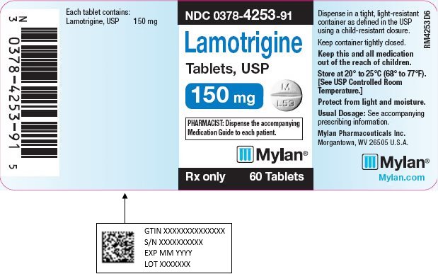 Lamotrigine Tablets, USP 150 mg Bottle Label
