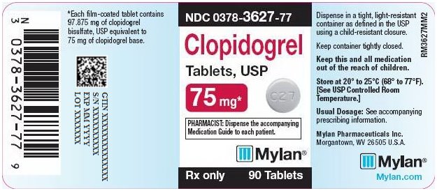 Clopidogrel Tablets 75 mg Bottle Label