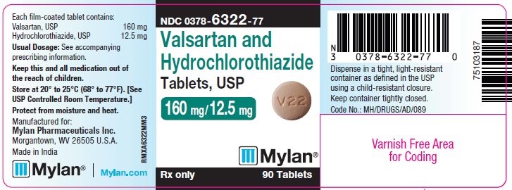 Valsartan and Hydrochlorothiazide Tablets 160 mg/12.5 mg Bottle Label