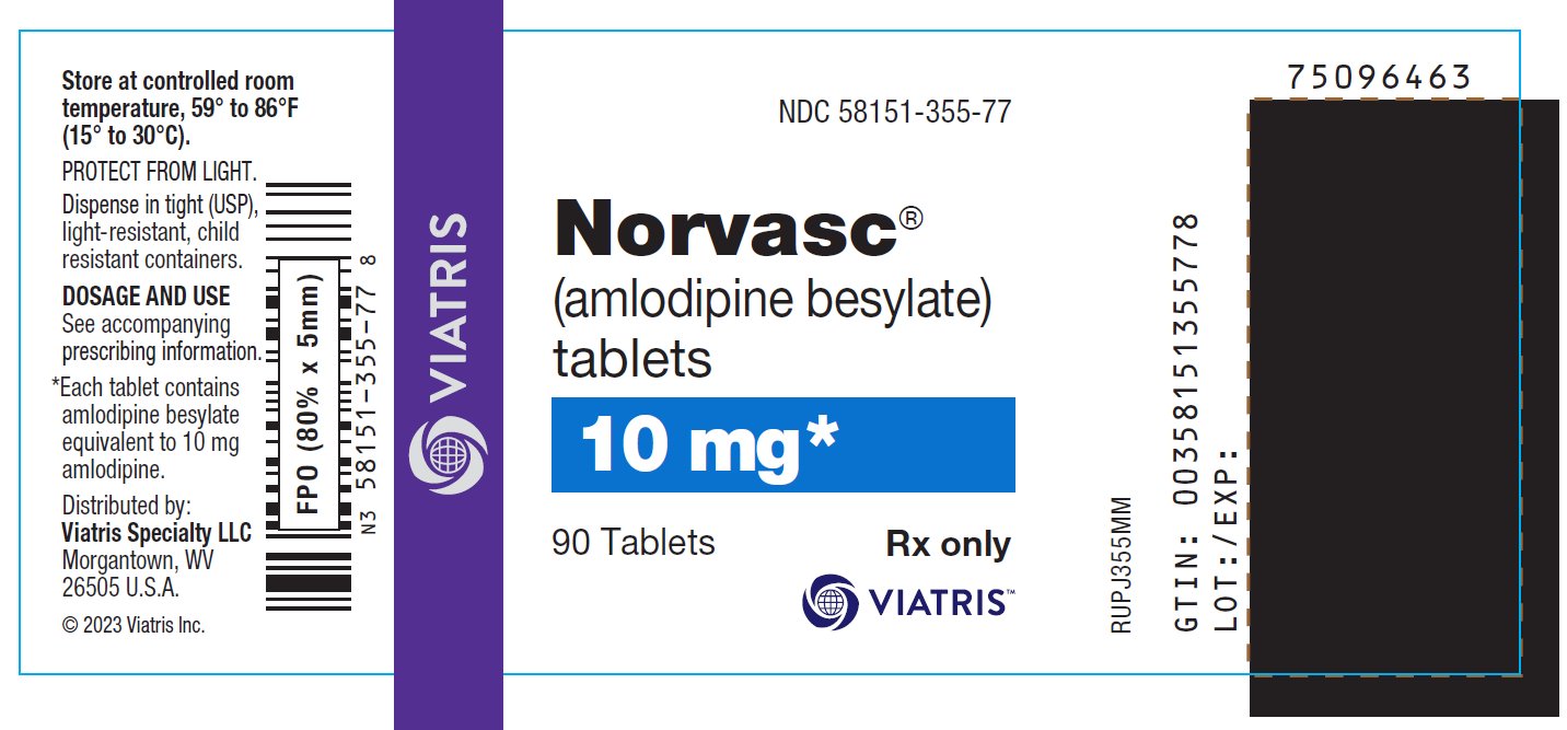 Norvasc 10 mg Bottle Label