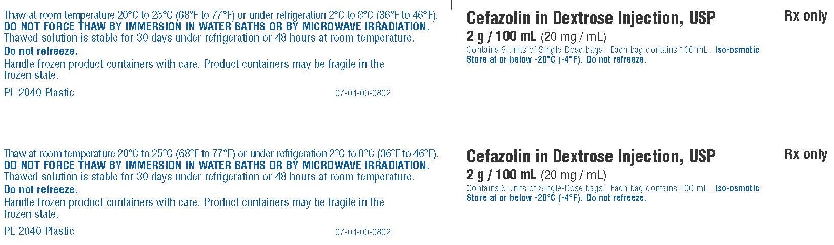 Representative Cefazolin Carton Label 0338-3508-41  1 of 2