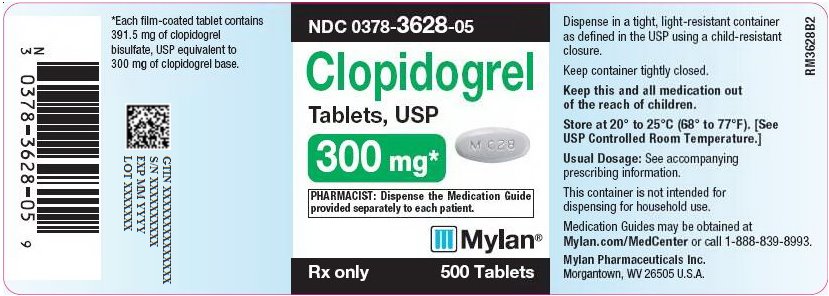 Clopidogrel Tablets 300 mg Bottle Label