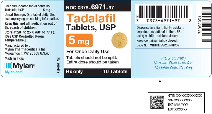 Tadalafil Tablets, USP 5 mg Bottle Label