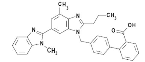 The chemical structure for Telmisartan