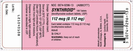 Synthroid 112 mcg Label