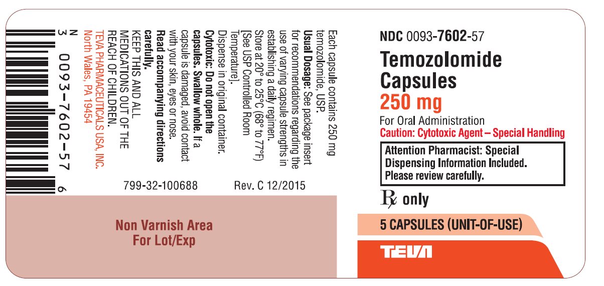 Temozolomide Capsules 250 mg 5s Label