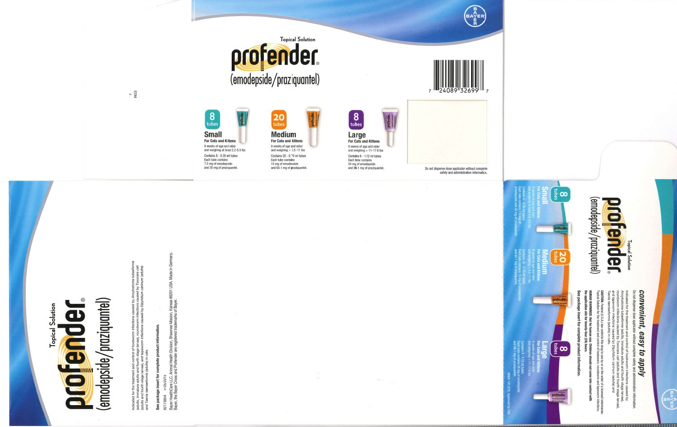 Profender (emodepside/praziquantel) Topical Solution Kit front label