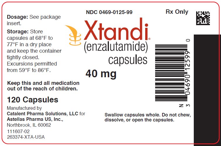 Xtandi (enzalutamide) capsules 40 mg label