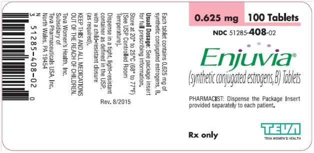 Enjuvia® (synthetic conjugated estrogens, B) Tablets 0.625 mg, 100s Label