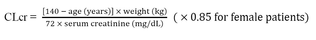Cockcroft and Gault equation