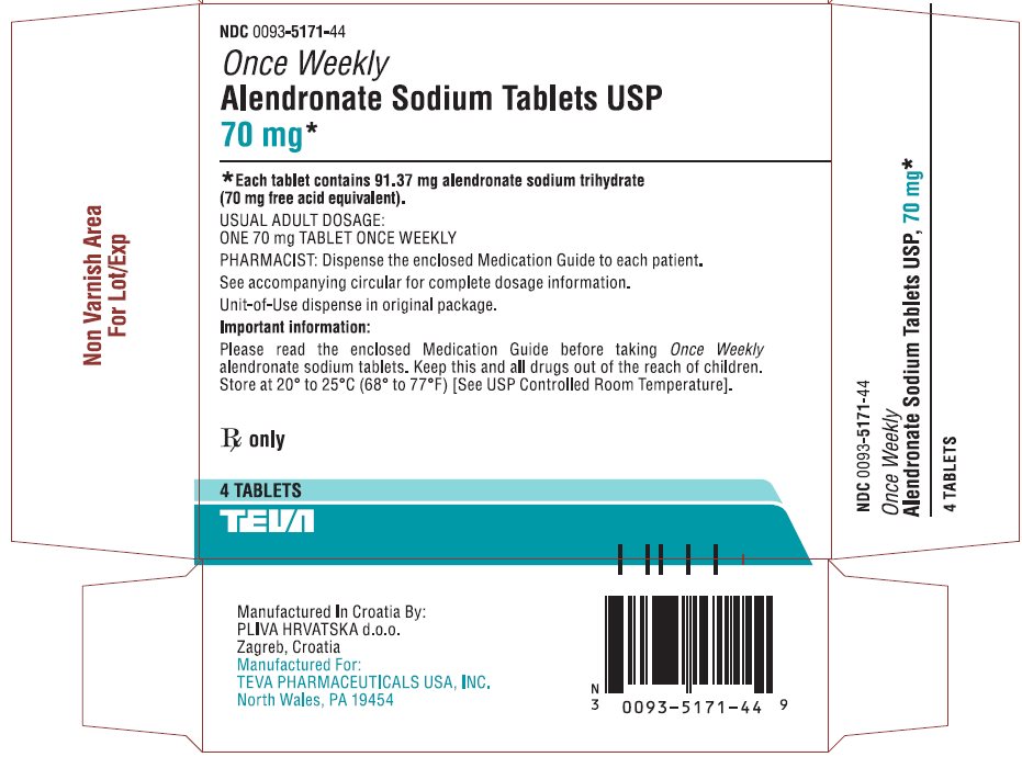 Alendronate Sodium Tablets USP 70 mg 4s Box, Part 1 of 2