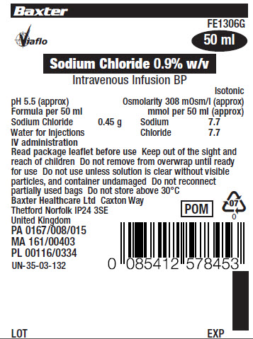Representative Sodium Chloride Viaflo Container Label 50 ml -  FE1306G