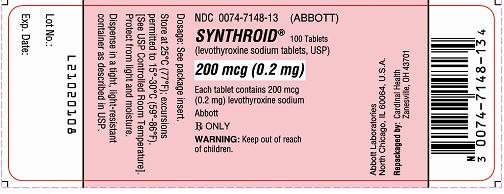 Synthroid 200 mcg Label