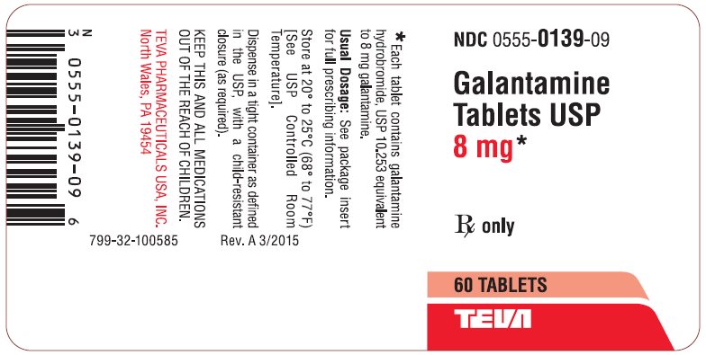 Galantamine Tablets USP 8 mg 60s Label 