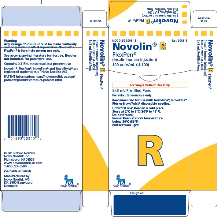 Novolin R vial carton