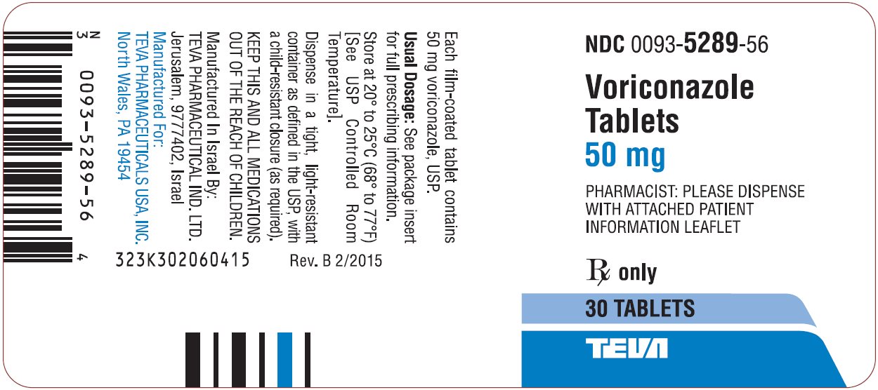 Voriconazole Tablets 50 mg 30s Label