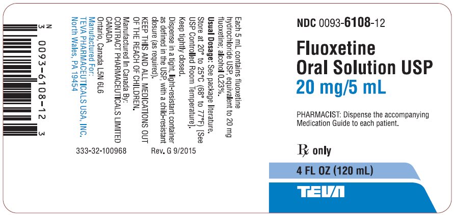 Fluoxetine Oral Solution USP 20 mg/5 mL 120 mL Label