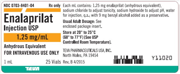 Enalaprilat Injection USP 1.25 mg/mL, 1 mL x 25 Vials Tray Label