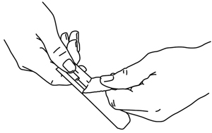 Figure 13B peeling the blister backing