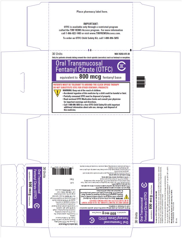 Oral Transmucosal Fentanyl Citrate (OTFC) CII 800 mcg, 30s Carton