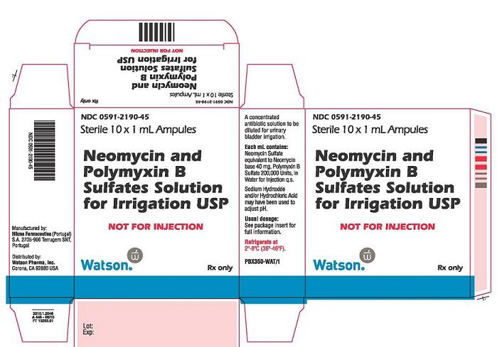 0591-2190-45
Sterile 10 x 1 mL Ampules
Neomycin and 
Polymyxin B
Sulfates Solution
for Irrigation USP
NOT FOR INJECTION
Rx Only