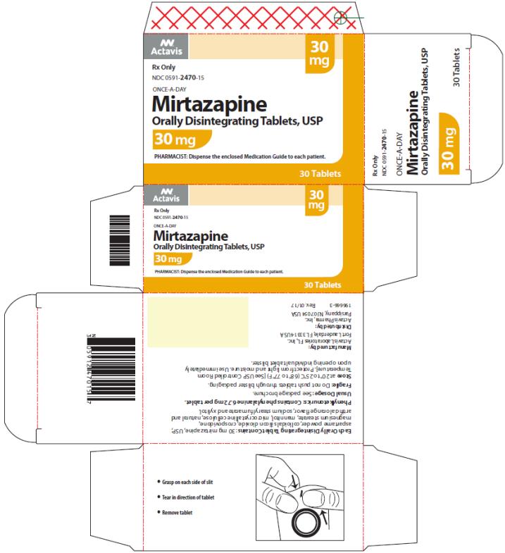 PRINCIPAL DISPLAY PANEL NDC 0591-2470-15 ONCE-A-DAY Mirtazapine Orally Disintegrating Tablets, USP 30 mg 30 Tablets Rx Only