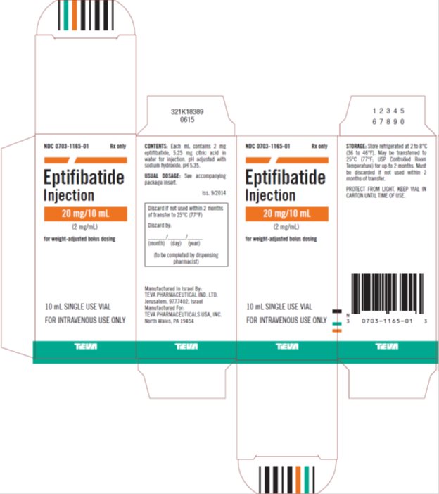 Eptifibatide Injection 2 mg/mL; 10 mL Single Use Vial, Carton