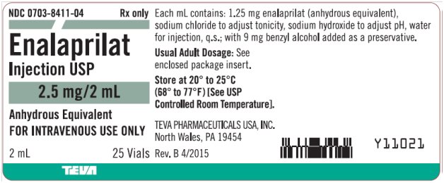Enalaprilat Injection USP 1.25 mg/mL, 2 mL x 25 Vials Tray Label