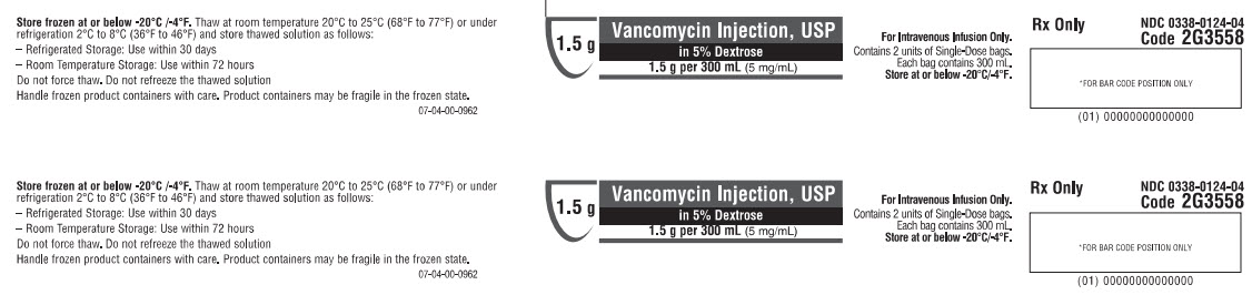 Vancomycin representative carton label - 0338-0124-04 1 of 2