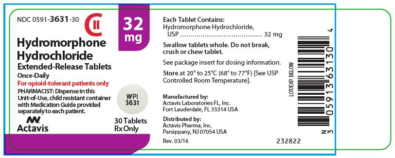 Hydromorphone HCl ER Tabs 32 mg 30s
