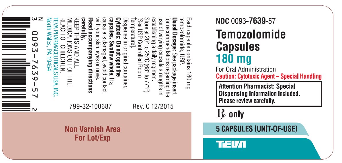 Temozolomide Capsules 180 mg 5s Label