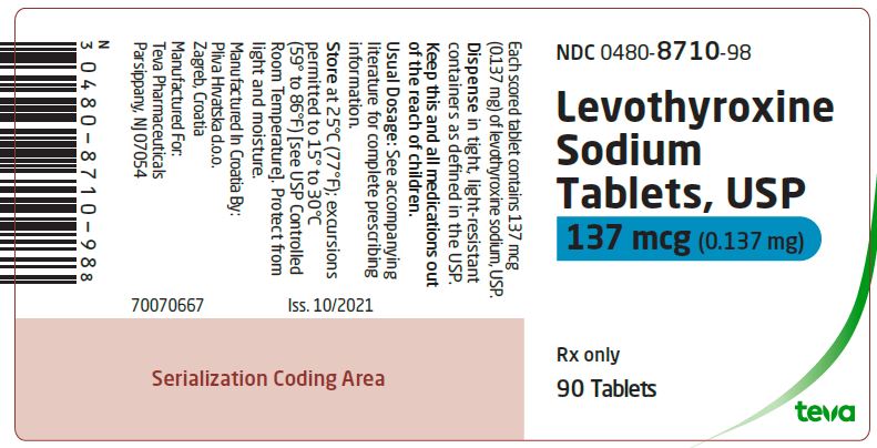 Label 137 mcg, 90 Tablets