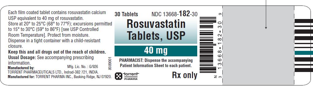 Rosuvastatin Tablets, USP 40 mg