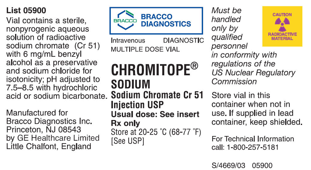 Chromitope Sodium - Sodium Chromate Cr 51 NDC-0270-0059-20