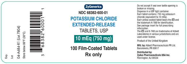 Potassium Chloride Extended-Release Tablets 10mEq (750mg)