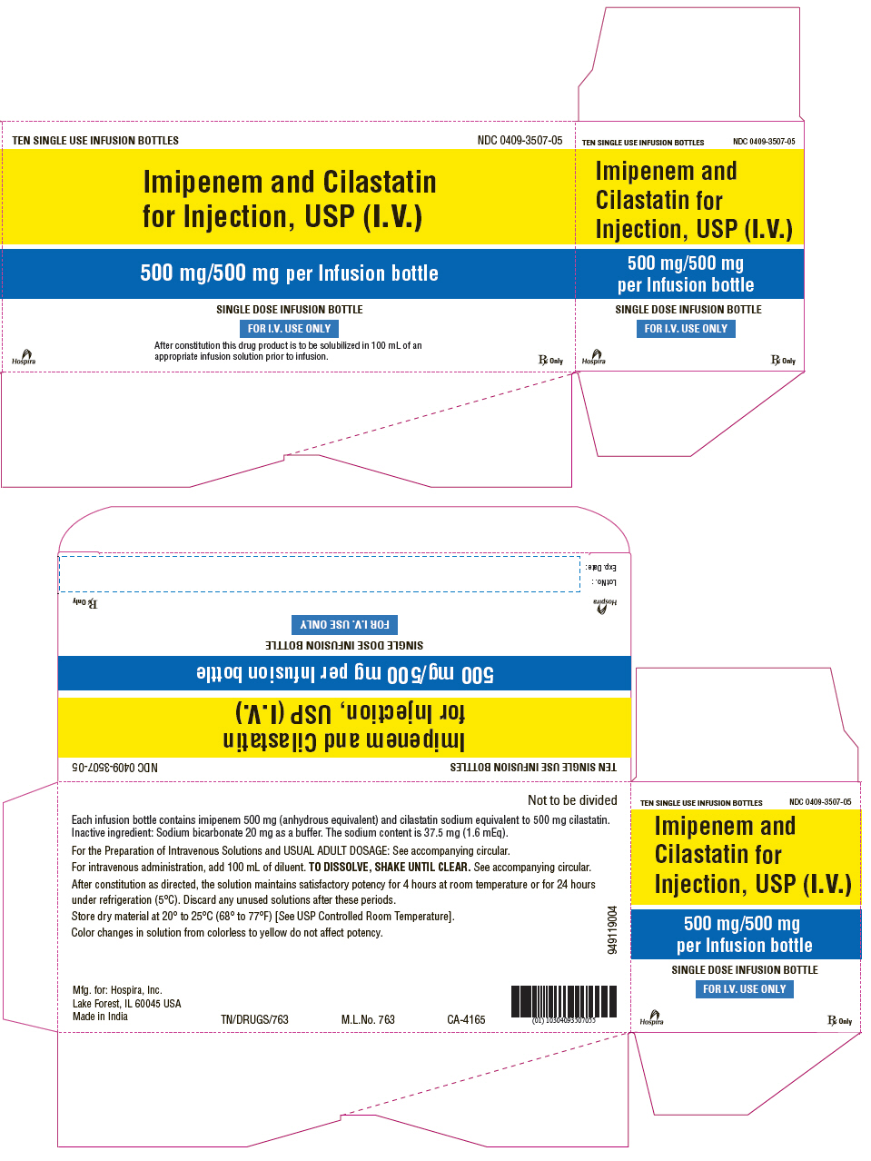 PRINCIPAL DISPLAY PANEL - 500 mg/500 mg Infusion Bottle Carton