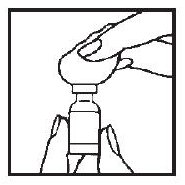 image of where on the stopper of the vial the alcohol swab should 								be applied