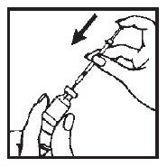 image of the proper discharge of air in the syringe into the vial