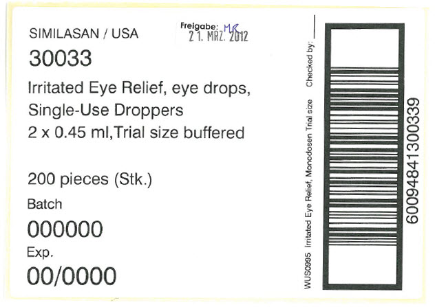 SIMILASAN / USA 30033 Irritated Eye Relief, eye drops, Single-Use Droppers 2 x 0.45 ml, Trial size buffered 200 pieces (Stk.) Batch 000000 Exp. 00/0000