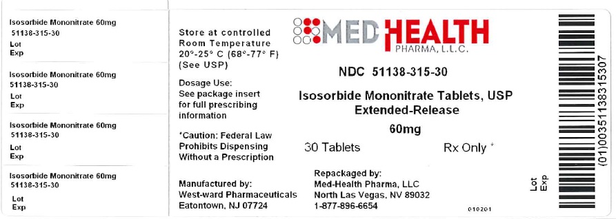 Isosorbide Moninitrate Extended-Release Tablets, UWP
60 mg/30 Tablets