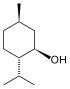The structural formula of menthol.