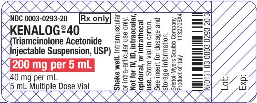 Kenalog-40 5 mL Vial Label