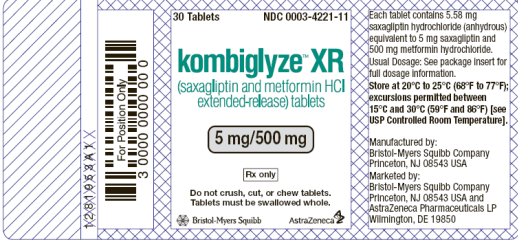 KOMBIGLYZE XR 5 mg/500 mg 30s Bottle Label