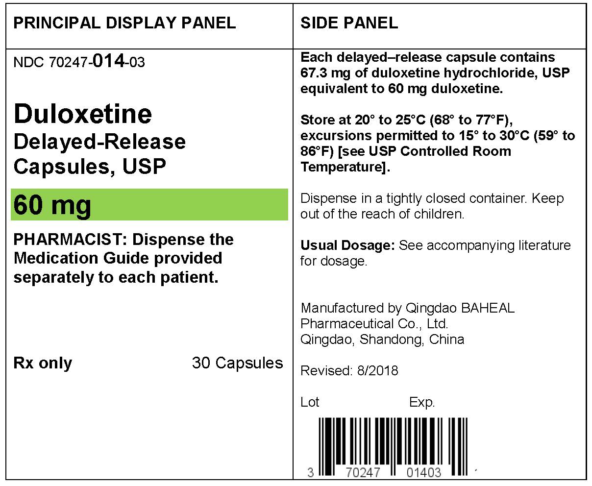PACKAGE LABEL- Duloxetine Delayed-Realease Capsules 60 mg