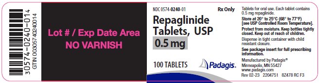 Repaglinide Tablets 0.5mg label